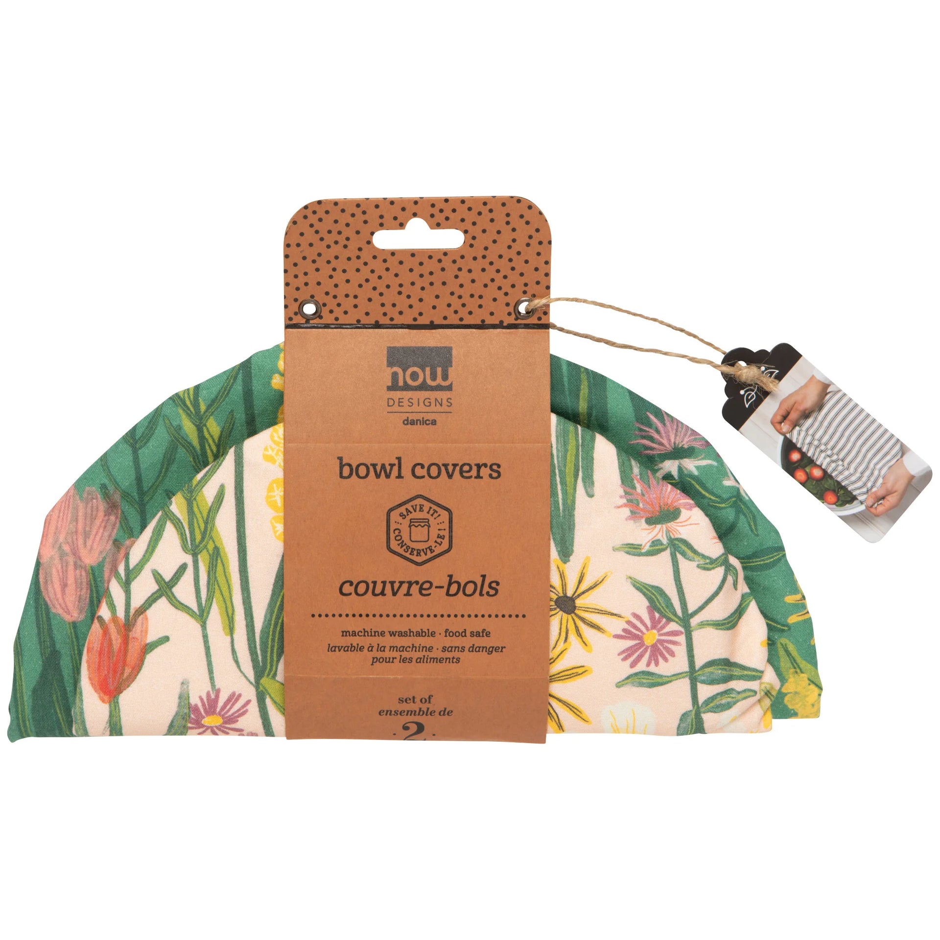 Bees & Blooms Bowl Covers - Set of 2