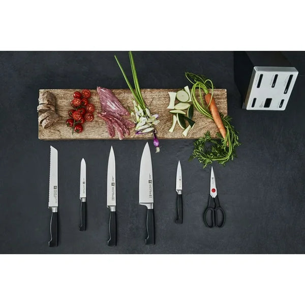 Zwilling - 7 Pc Four Star Block Set With Bonus Steak Knives