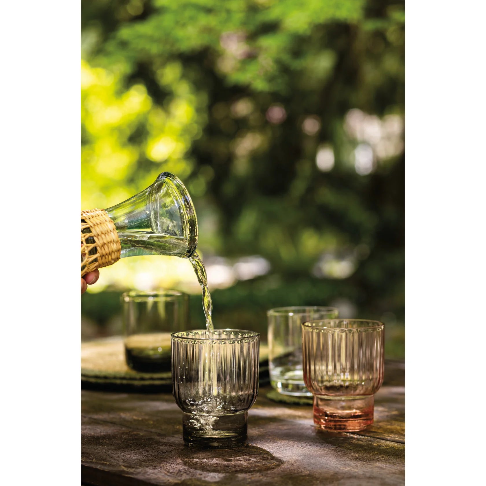 Acrylic Fluted Double Old Fashioned Glass - Blush Pink