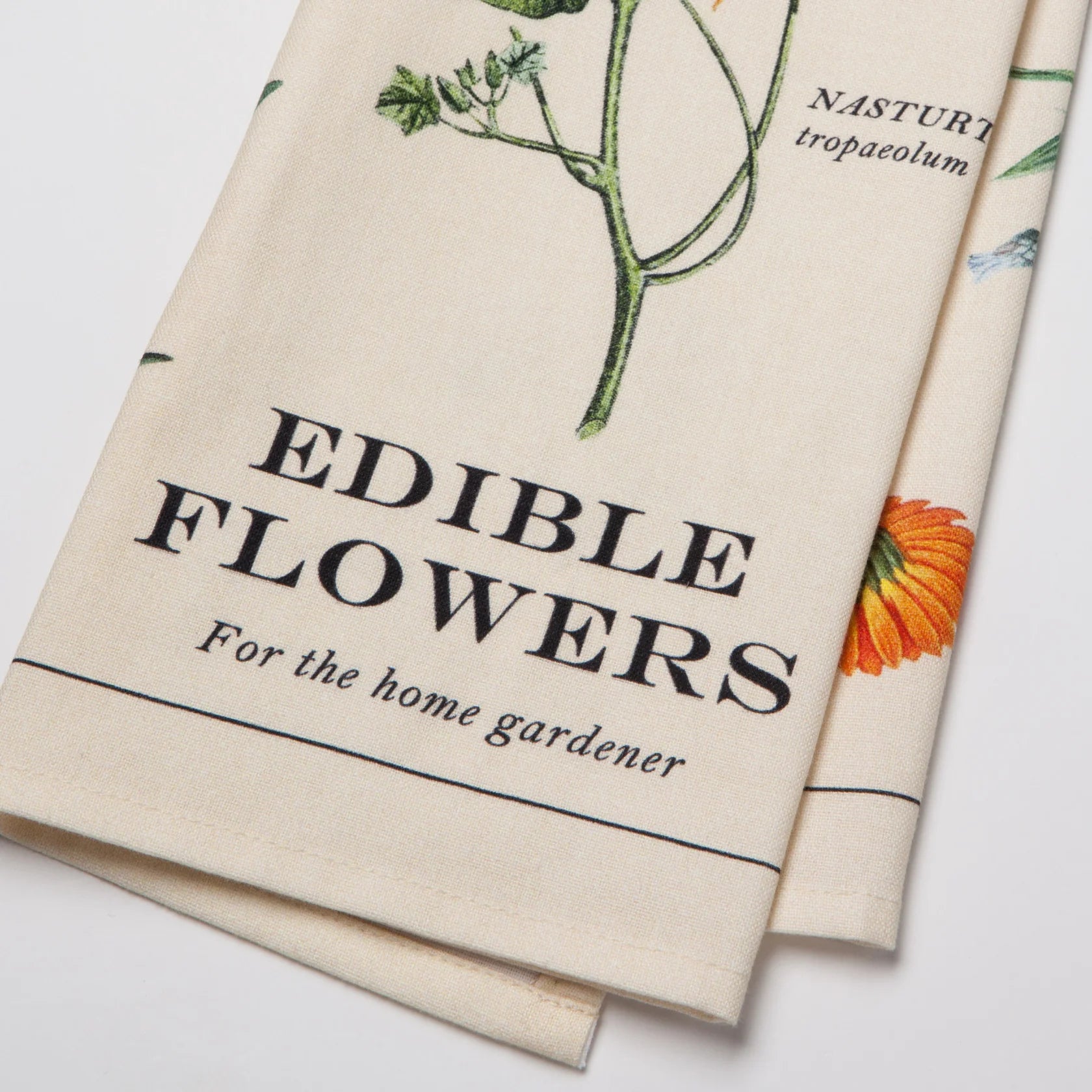 Edible Flowers Cotton Dishtowel