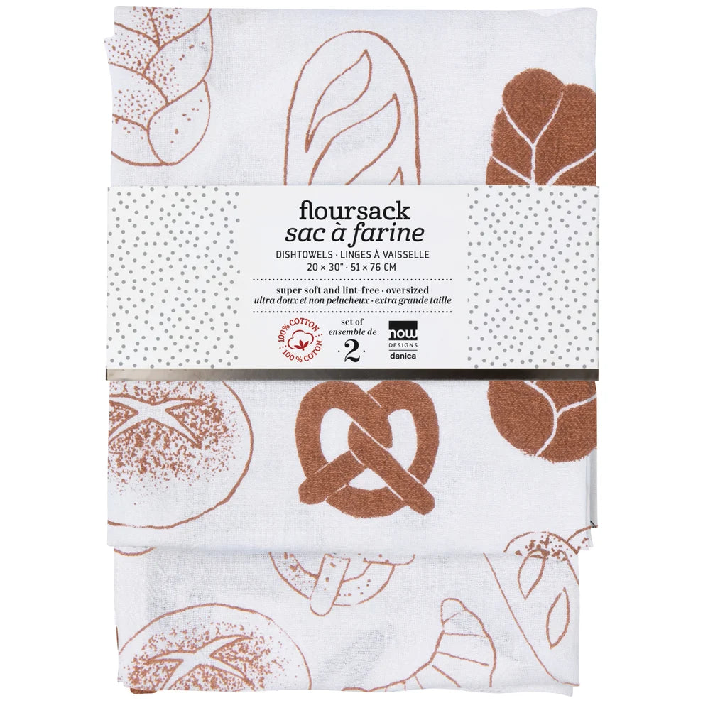 Boulangerie-Chestnut Printed Floursack Dishtowel Set