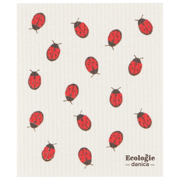 Fly Away Ladybug Swedish Sponge Cloth