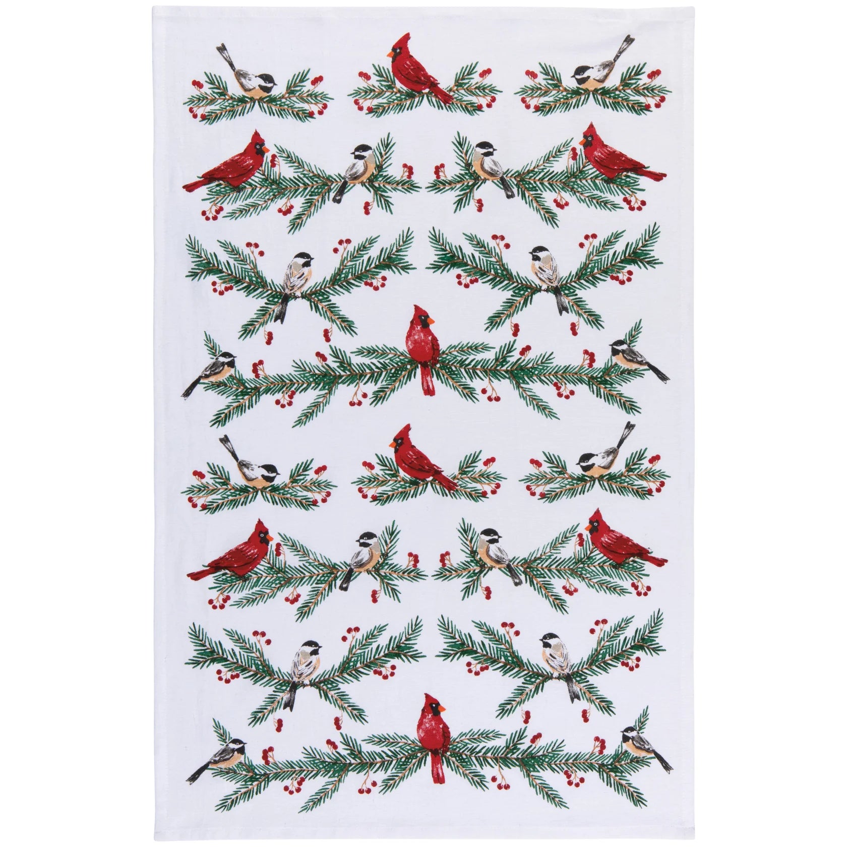 Birds & Boughs Christmas Floursack Dishtowels - Set of 3