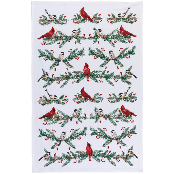 Birds & Boughs Christmas Floursack Dishtowels - Set of 3