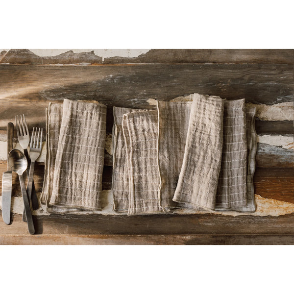 Dove Gray Double Weave Napkins - Set of 4