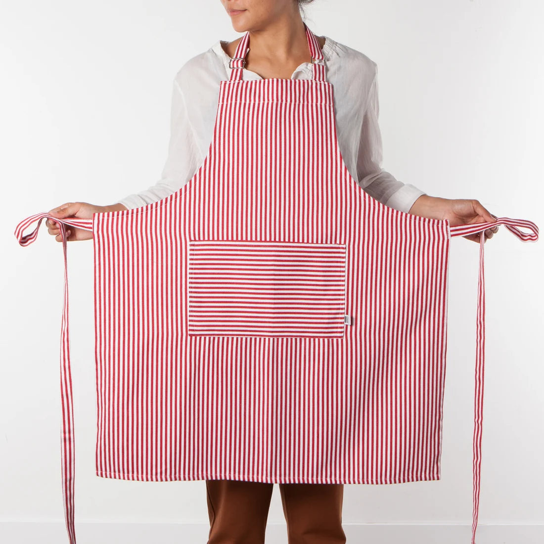 Narrow Red Stripe Chef Apron