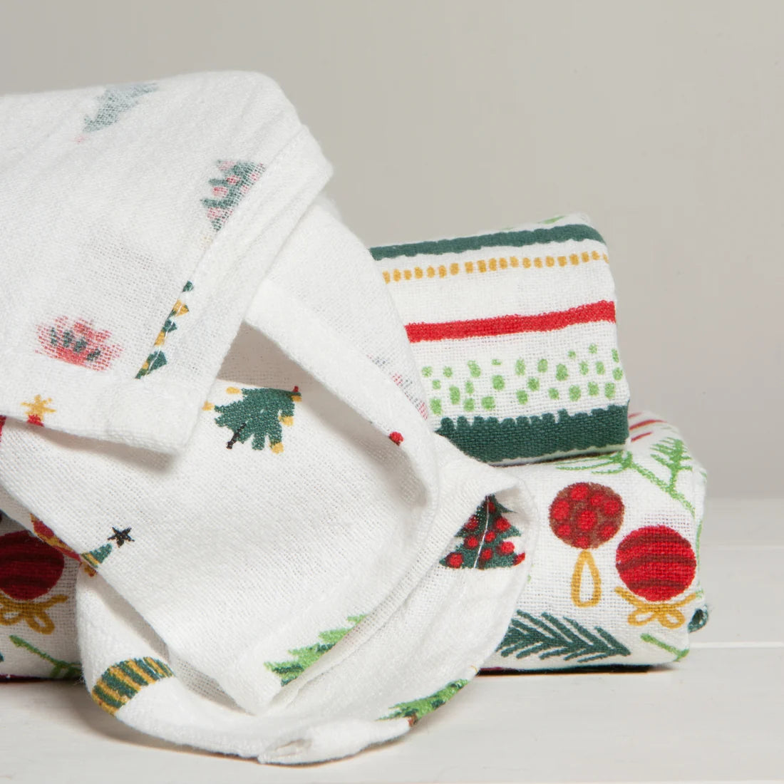 Merry And Bright Baker's Floursack Dishtowels - Set of 3