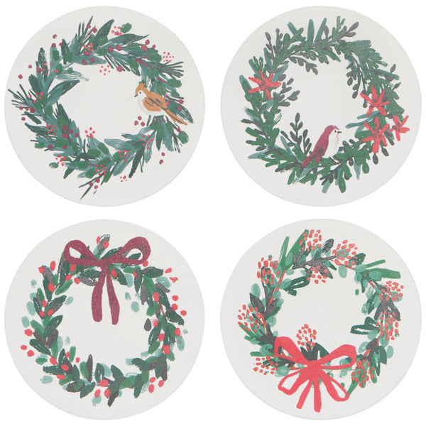 Wreaths Soak Up Coasters - Set of 4