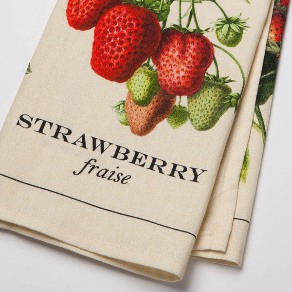 Vintage Strawberries Cotton Dishtowel