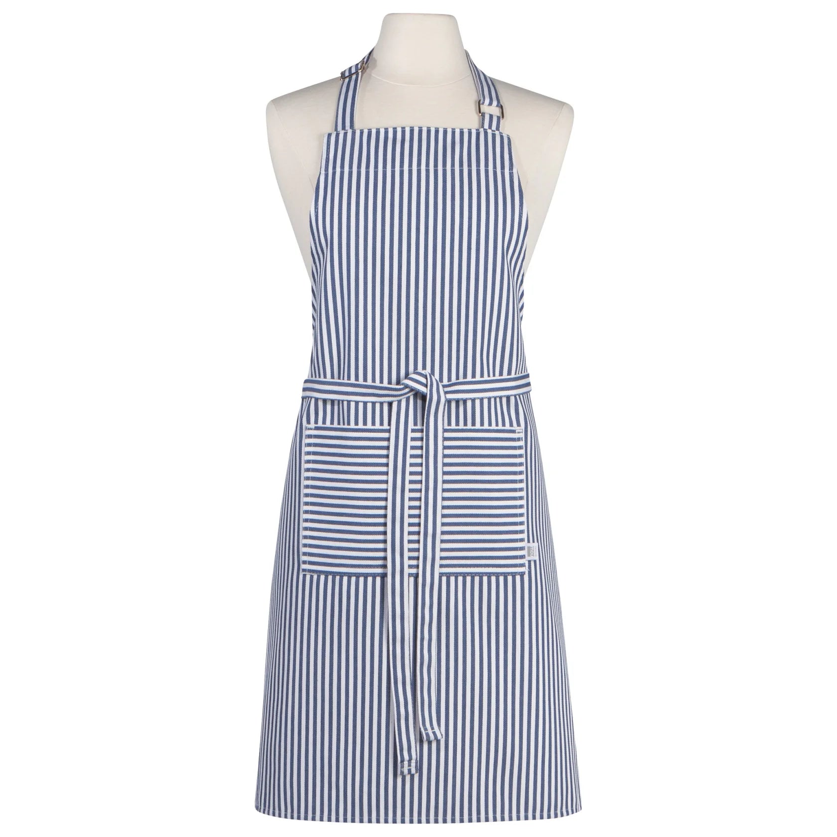 Narrow Royal Blue Stripe Cotton Chef's Apron