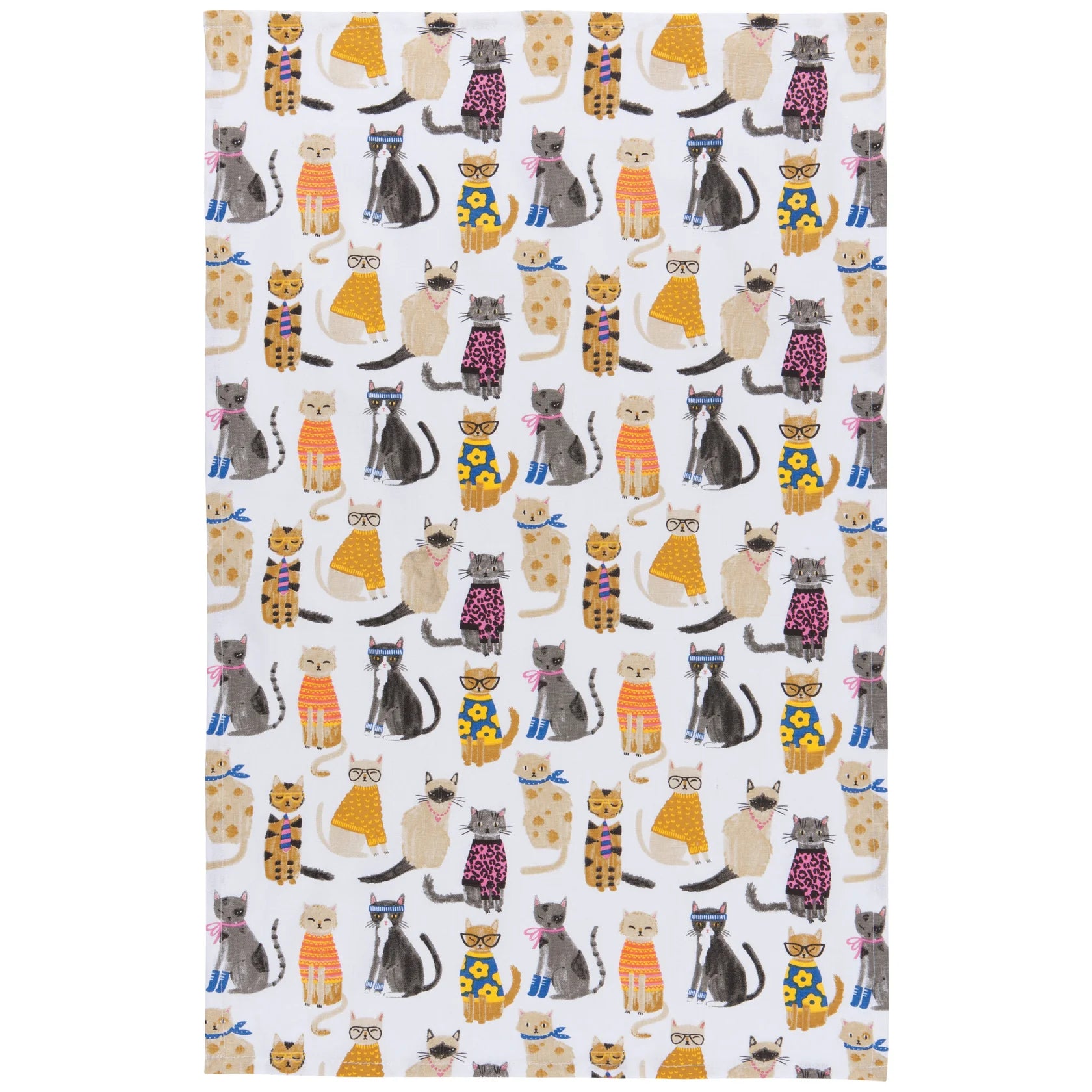 Feline Fine Printed Cotton Dishtowel