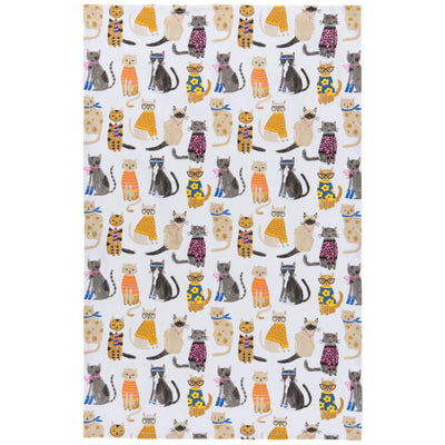 Feline Fine Printed Cotton Dishtowel