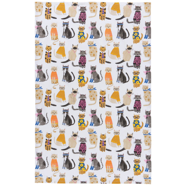 Feline Fine Printed Cotton Dishtowel