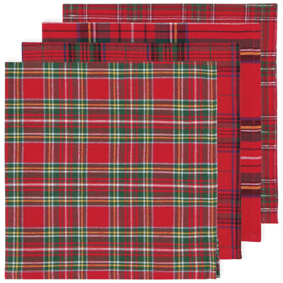 Christmas Plaid Woven Napkins - Set of 4