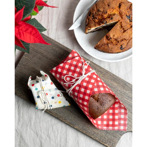 Gingham Dot and Stripe Beeswax Wrap - Set of 3