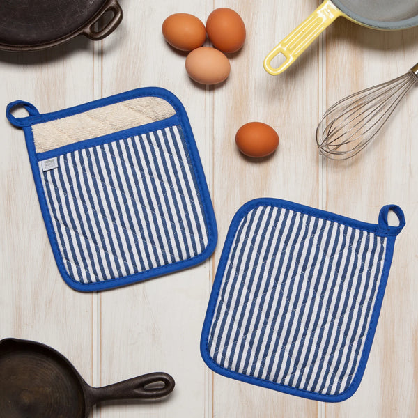 Superior Blue Narrow Stripe Potholder