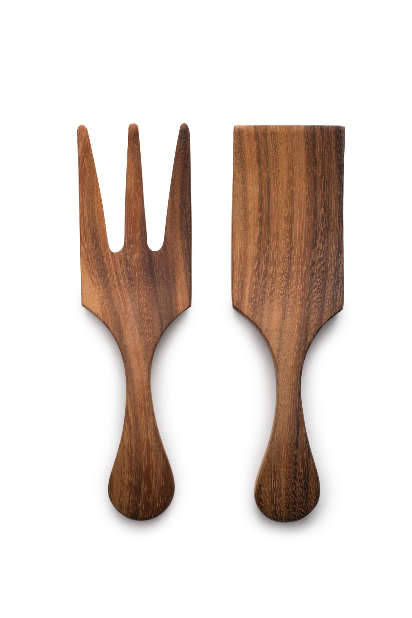 Large Acacia Wood Farmhouse Salad Utensil Set