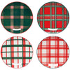 Holiday Plaid Appetizer Plates - Set of 4
