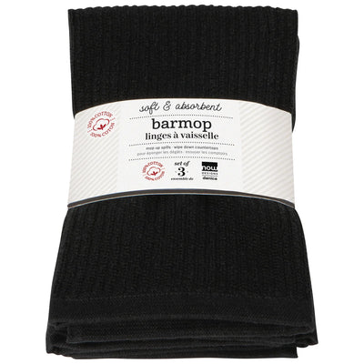 Utility Black Large Barmops - Set of 3