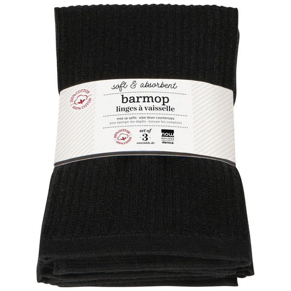Utility Black Large Barmops - Set of 3