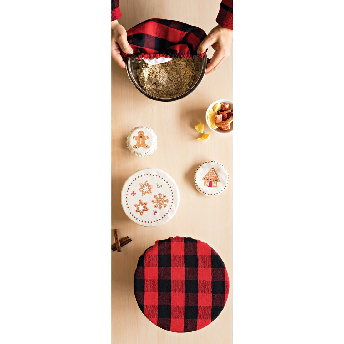 Red Buffalo Check Bowl Covers - Set of 2