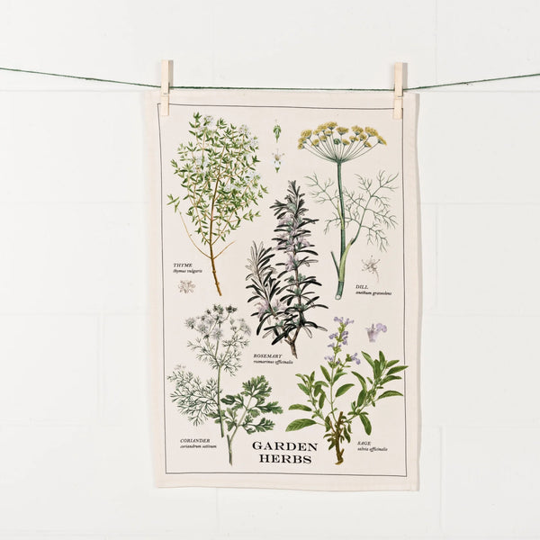 Garden Herbs Cotton Dishtowel