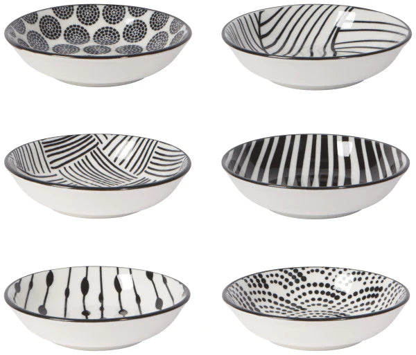 Bits and Dots Stamped Pinch Bowls - Set of 6