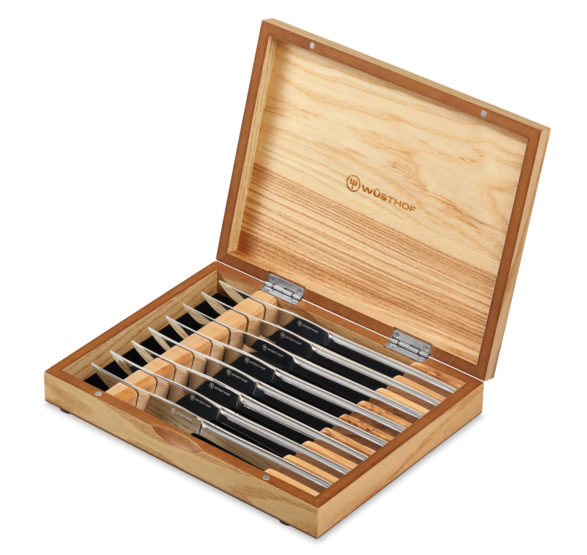Wusthof Stainless Steel Mignon Steak Knife Set with Olivewood Box