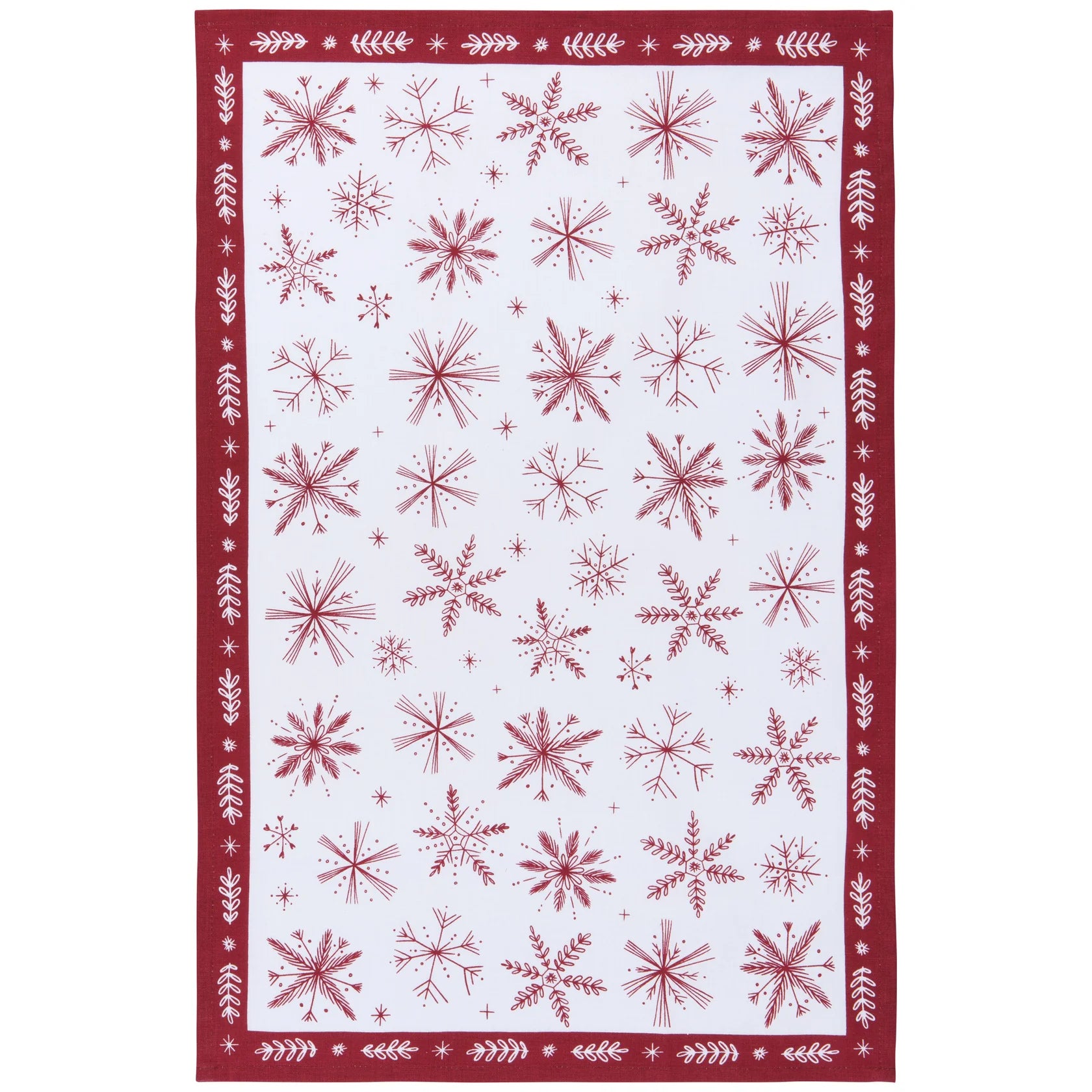 Snowflakes Printed Cotton Dishtowel