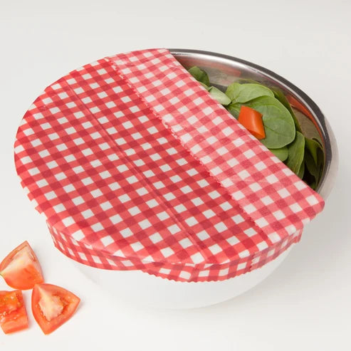 Gingham Dot and Stripe Beeswax Wrap - Set of 3