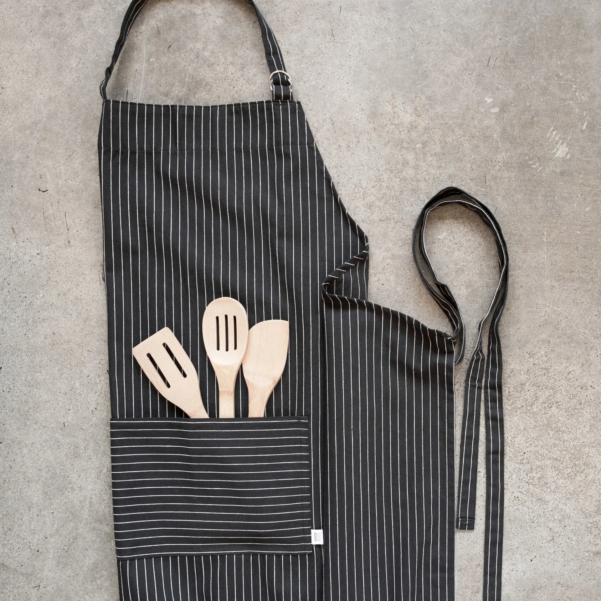Mighty Black Pinstripe Apron