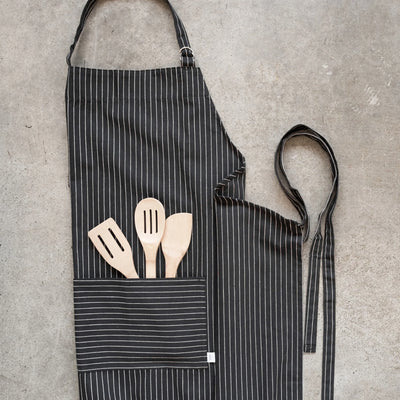 Mighty Black Pinstripe Apron