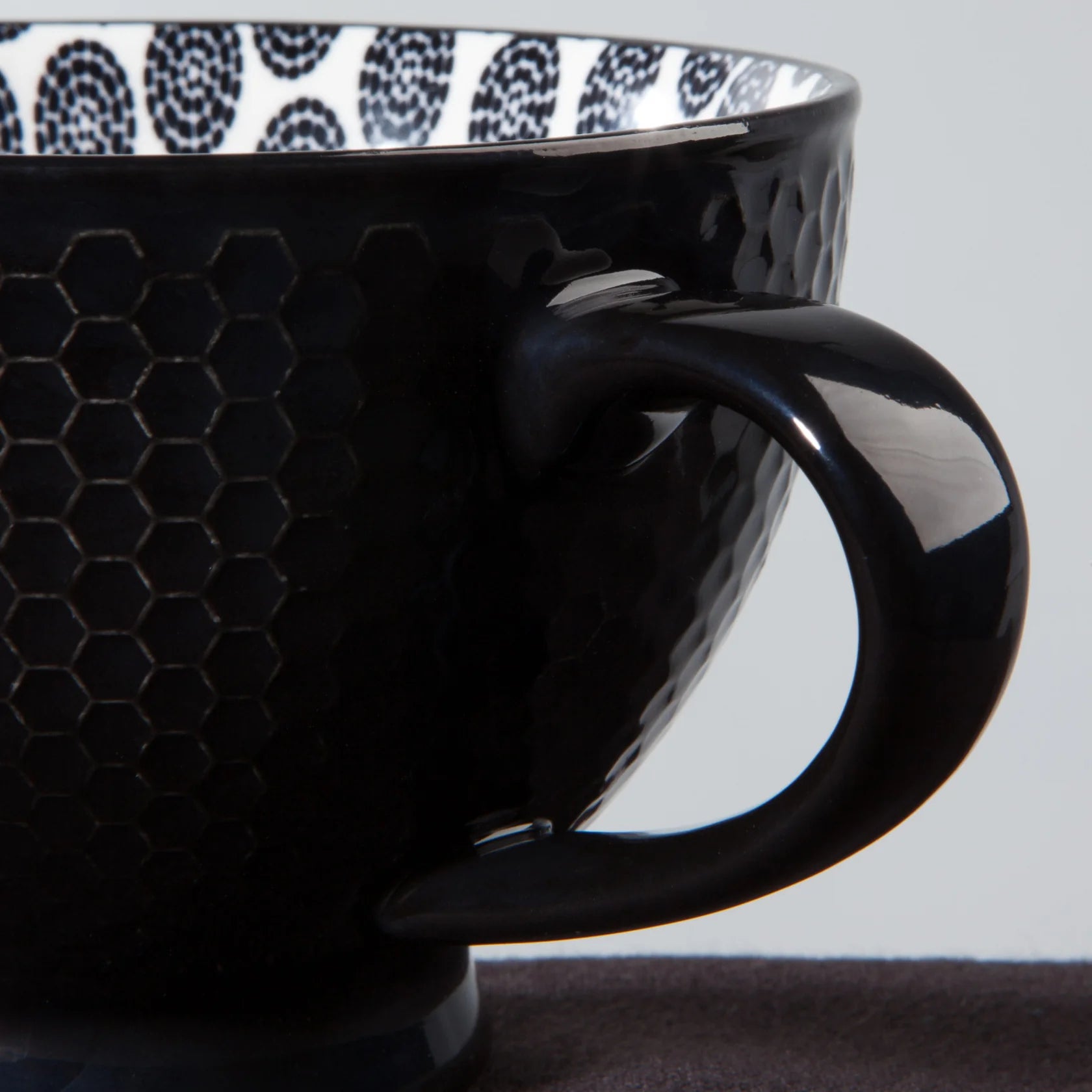 Black Stamped Latte Mug 14oz