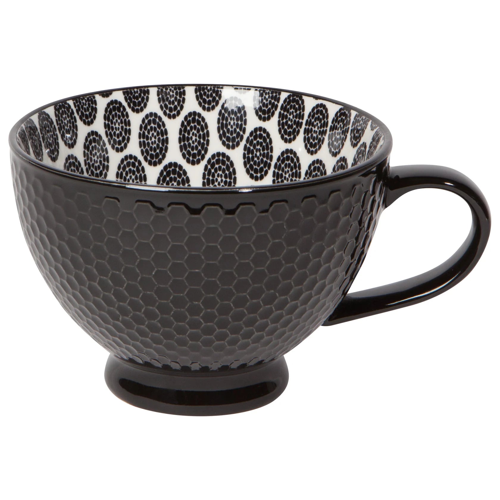 Black Stamped Latte Mug 14oz