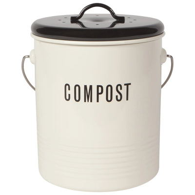 Compost Metal Bin - White