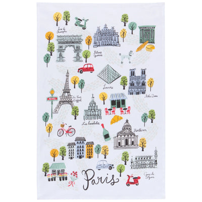 Meet Me In Paris Cotton Dishtowel
