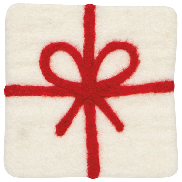 Presents Christmas Felt Wool Coaster - Set of 4