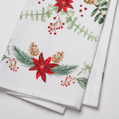 Poinsettia Cotton Dishtowel
