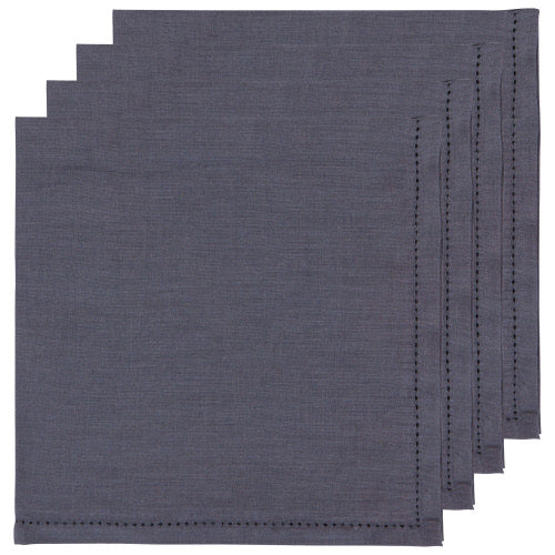 Now Designs Linen Hemstitch Napkins in Charcoal