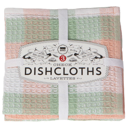 Now Designs Checkered Dish Cloth Set of 3